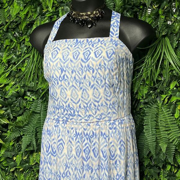 LANE BRYANT Dress Women 18 Blue Pink A Line Sleeveless Square Neck Maxi 2801 - Picture 6 of 9